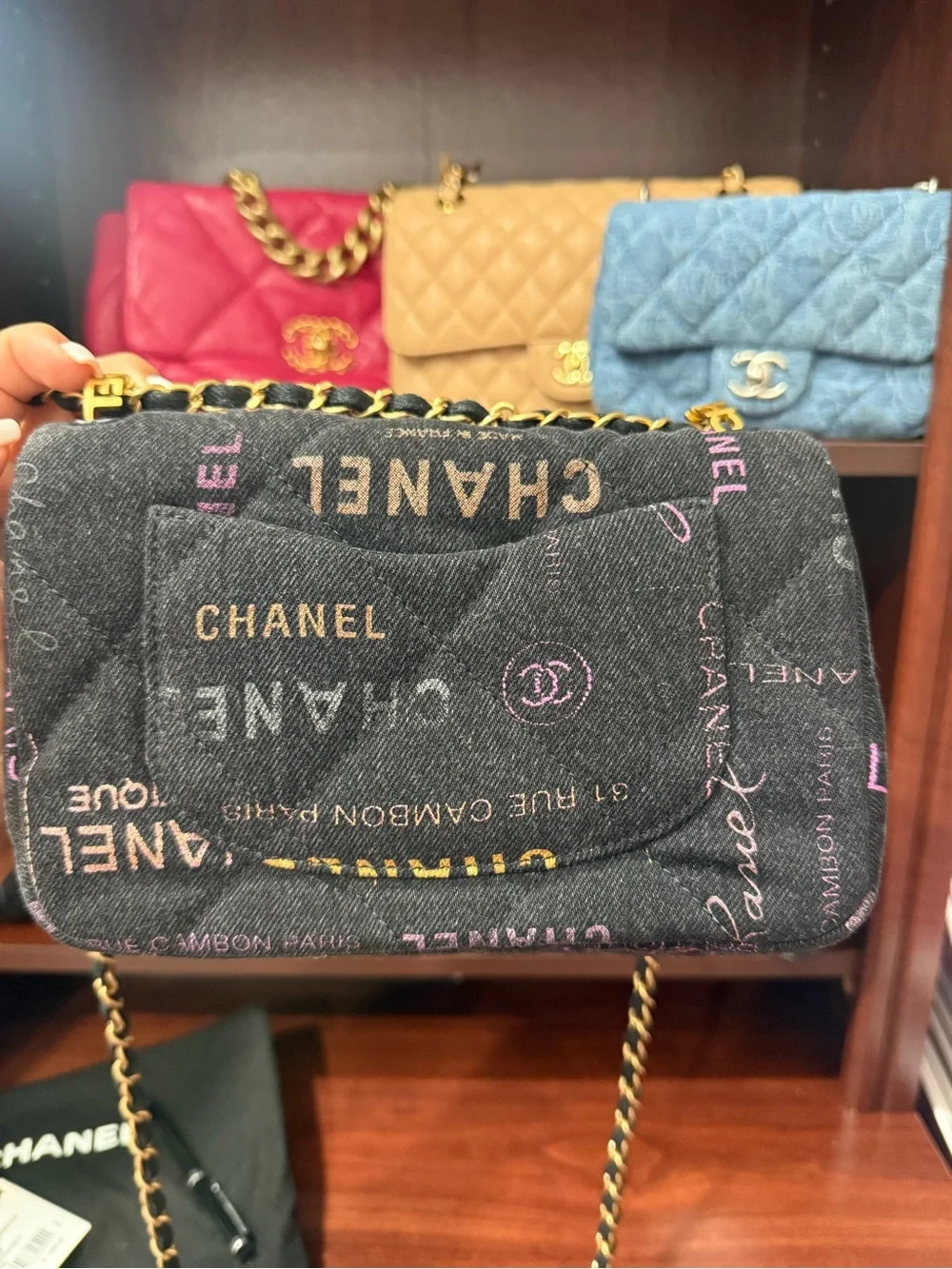 Chanel Black Denim Flap